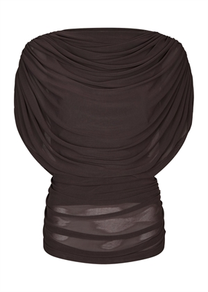 Cottuna drapy mesh top Brun Neo Noir 